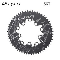 Litepro-110BCD 130BCD 타원형 체인링 110/130MM 52/54/56/58/60T 브롬톤 접이식 자전거 크랭크셋 로드 체인휠, [03] 56T