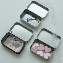 깡통 수납 사탕 굿즈 [알루미늄 2size 케이스 정리 철제 틴케이스 사각 철 보관함] 3color 소품 카드, M/블랙