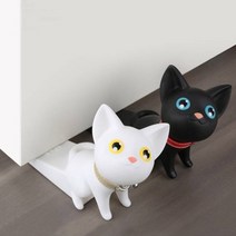 도어 스토퍼 강아지 고양이 방 문닫힘 고정 문쾅방지, 힌냥이