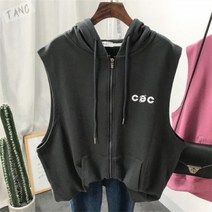 TANC 여성 캐주얼 조끼 나시 후드조끼 자켓 빅사이즈