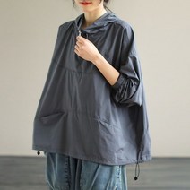 캐주얼 후드 아노락 바람막이 숏 점퍼 자켓 40대 50대 여성 마담 여름 잠바
