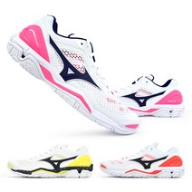 [MIZUNO] 미즈노 웨이브 스텔스5 화이트/옐로우&화이트/핑크&화이트/오렌지컬러 배드민턴화&탁구화&스쿼시화&배구화&핸드볼화&인도어화&라온스포츠