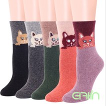 더캣 남녀공용보온양말 발열양말 캐릭터양말 겨울양말 방한양말 두꺼운양말 울양말 박스선물포장