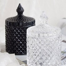 캔들용기 불꽃 크리스탈 (200ml) [블랙]
