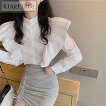 [Kingfishe]여성 봄 패션 블라우스 프릴 블라우스 xin024AD10