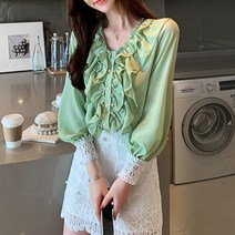 대박난박양 아이비 프릴 레이스블라우스