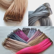 18인치 인모100% 스킬 땋기 전문가용 붙임머리 특수칼라 숱보충용 반반팩 소량 50가닥, 반반팩 50가닥, #27(특수컬러)