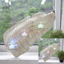 나뭇잎 촛대 와이드 벽장식 캔들홀더 벽걸이촛대