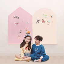 키룸 찰떡보드 붙이는 유아 자석 화이트보드 탈부착 자석칠판 자석보드 탈부착, 실크벽지용, 집모양보드 600x900, 베이비핑크