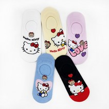 [5족세트]키티와 곰 헬로키티 키티 캐릭터 페이크삭스 덧신