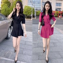 weihan여성 반팔 정장원피스 세트 여름 정장자켓+반바지 팬츠 코디세트 오피스록