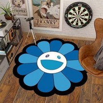 1인 2인 자취 협탁 보조 사이드 미니 개성 독특 신기 패셔너블한 클로크룸 소프트 카펫 모던하고 심플한 침실 침대 옆 장식 러그 가정 방 해바라기 얼룩 방지, 75.H  160x160CM