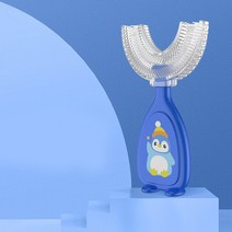 캠핑용품 안전용품 생존용품 새로 U 모양의 칫솔 부드러운 실리콘 브러시 헤드 360 ° 구강 치아 어린이를, 02 Blue U Small