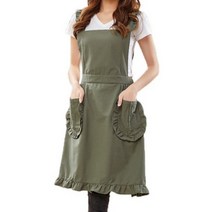 G.Y 러블리 프릴 롱 앞치마, 3. khaki, 1개