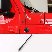 지플랭글러 JL JK Jeep Wrangler 게이트 안테나 언리미티드 도어 안테나 랭글러 TJ-액세서리 세련된 알루미늄 합금+스테인레스 스틸 블랙 교환용 FMAM 수신 최적화 수정 안테나 도어 안테나 장식
