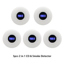 LCD 일산화탄소 센서 국내 CO 가스 경보 시스템 중독 연기 테스터 화재 감지기 모니터 도구, 04 5pc CO Smoke alarm