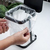 음식물 비닐홀더 쓰레기 거치대 2L휴지통, 블랙