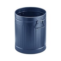mDesign 스틸 메탈 7L/2갤런 쓰레기통 쓰레기통 욕실 주방 침실 사무실용 손잡이가 달린 - 쓰레기 재활용품 보관용 네이비 블루
