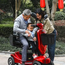 장애인차 장애인 노약자 전동차 전기 4륜차 전동차, 블루 모델 30A 리튬   90마일