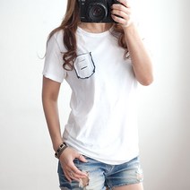 [미씨룩] 배색 랍빠 여성 반팔티 여성티셔츠 라운드티 흰색티 면티 기본티 워싱티 여성티 박스티 루즈핏티 여성의류 이너티 여성옷 봄티셔츠 여름티 여름반팔티 반팔면티 흰색면티