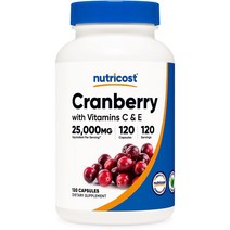 뉴트리코스트 크랜베리 추출물(25000MG) 120캡슐, 단색, 120 카운트 팩