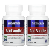 엔자이메디카 에시드수드 30캡슐 2팩 Acid Soothe 산 완화제 파파야잎 아연 카르노신 리파제 아밀라제