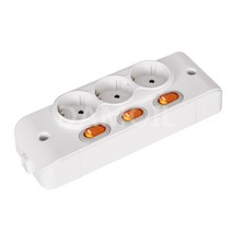 현대 HSEC-3 제작용 노출콘센트 3구 접지콘센트(16A) D-HSEC-3, 1개