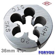 Foryou18249 슈퍼툴 다이스 36mm 1개 탭 초경 공작 핸들 절삭 핸드 공구