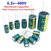 캐패시터 10v 16v 25v 35v 50v 400v 고주파 낮은 esr 알루미늄 100uf 220uf 330uf 470uf 680uf 1000uf 1500uf 2200uf, 400v100uf 5개