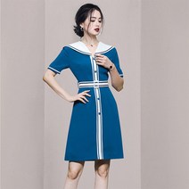블루 여성 원피스 하객룩 정장 오피스룩 아나운서 러블리 예쁜 돌잔치 상견례 코디 데일리 슬림핏