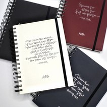 캘리그라피 A5 하드커버 밴드 스프링 노트 5000, 색상:네이비, 단품
