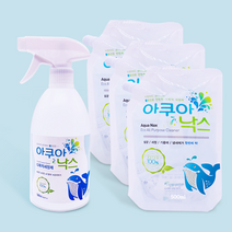 아쿠아낙스 500ml 다목적 세정제 (살균 탈취 세정) 시계세척제 전해수 알칼리이온수, 500mlx1개 + 리필500mlx3개 :무료배송