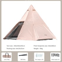 원폴 티피텐트 5인용 감성캠핑텐트 대형폴텐트, 엘