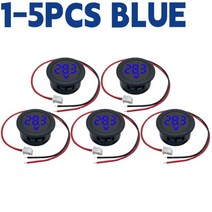 고압검전기 dc 4-100v led 디지털 디스플레이 자동차 전압 전류 측정기 볼트 검출기 테스터 2선 전압계 멀티미터 모니터 보호 패널, 파란색, 5개