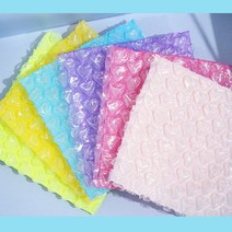 하트 뽁뽁이 에어캡 포카 포장 선물 10x10cm 5장, 소-에메랄드