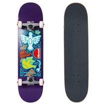 Almost 스케이트보드 완제품 Skateistan 스카이 브라운 두들 퍼플 20cm(7.875인치)