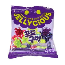 롯데 젤리셔스 포도먹은구미 196g, 4개