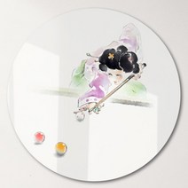 [바보사랑] 원형아크릴액자_당구일러스트(여자), 타입선택:이미지2