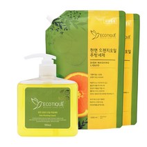 에코띠끄 친환경 천연 1종 주방세제 세트 용기 500ml+리필 1000ml x 2