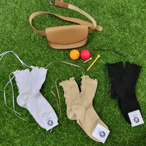 여성골프 양말 리본 장식 날날이 스포츠 양말 골프 데일리, 블랙