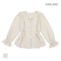 반에이크 옆 셔링 브이넥 블라우스 VB1XBLQ311Z