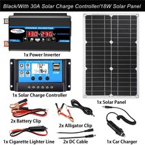 태양열 4000W 태양 광 인버터 시스템 18V18W 전지 패널 30A 충전 컨트롤러 12V ~ 110V 220V 자동차 발전 키, 01 12V to 110V