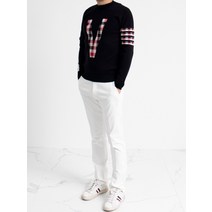 데일리 남성골프웨어 V 체크 니트 셔츠