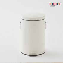 한샘 한샘 심플 빈티지 페달 휴지통 12L 크림화이트, 단일옵션, 1개