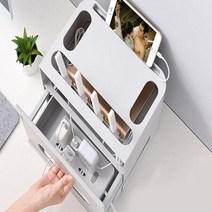 정리함 수납함 케이블 정리박스 다기능 전선정리 와이파이 수납 전선 소품정리함 거치대 정리 W3ACF77 설치지원방식:외 5가지 옵션, 화이트, 본상품선택
