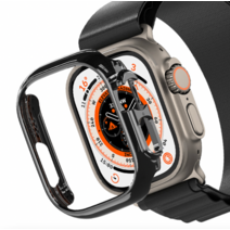 애플워치 울트라 호환 프리미엄 보호 케이스 액정 풀커버 강화유리 필름 49mm, 애플워치  울트라 49mm, 실버