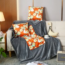 다기능 네덜란드 벨벳 인쇄 베개 이불 쿠션 이중 목적 만화 소파 등받이 사무실 낮잠 담요의 공장 직접 판매, 40 40cm 펼쳐진 120 150cm, 작은 국화 오리