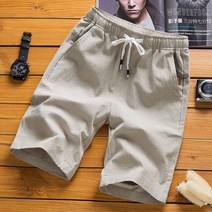 남성용 캐주얼 100% 코튼 반바지 여름 여행 비치 루즈 통기성 레저 홈 화이트 반바지
