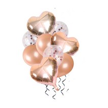 환갑 칠순 고희연 팔순 부모님 생일 생신 플랜카드 현수막, 로즈 3 + 스팽클 3 + 하트 3 풍선