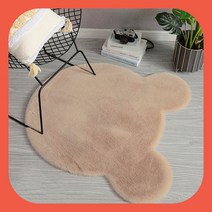 테이블러그 바닥러그 헬로베어 장모 러그 80CM 브라운